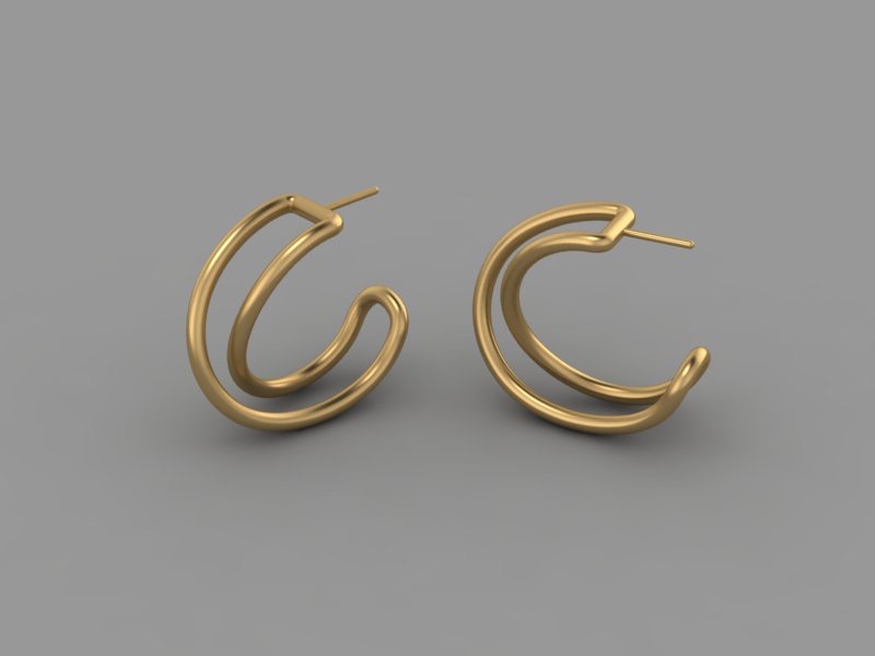 24K yellow gold vermeil earrings in 925 silver-0