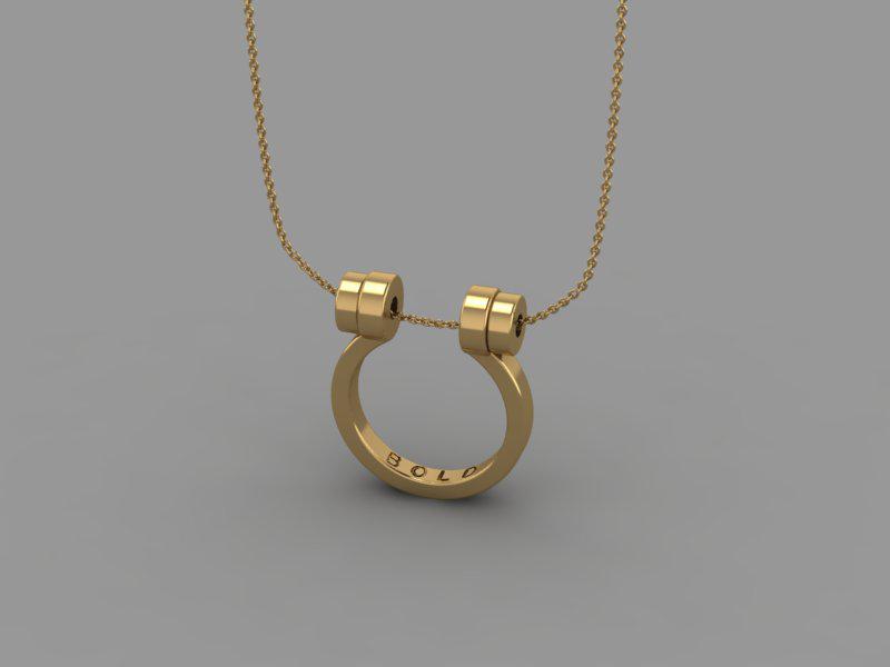 24K yellow gold vermeil pendant in 925 silver and chain