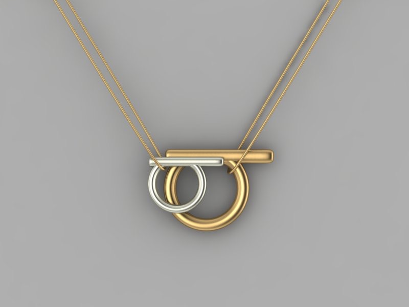 Pendant in 925 silver chain and stainless steel