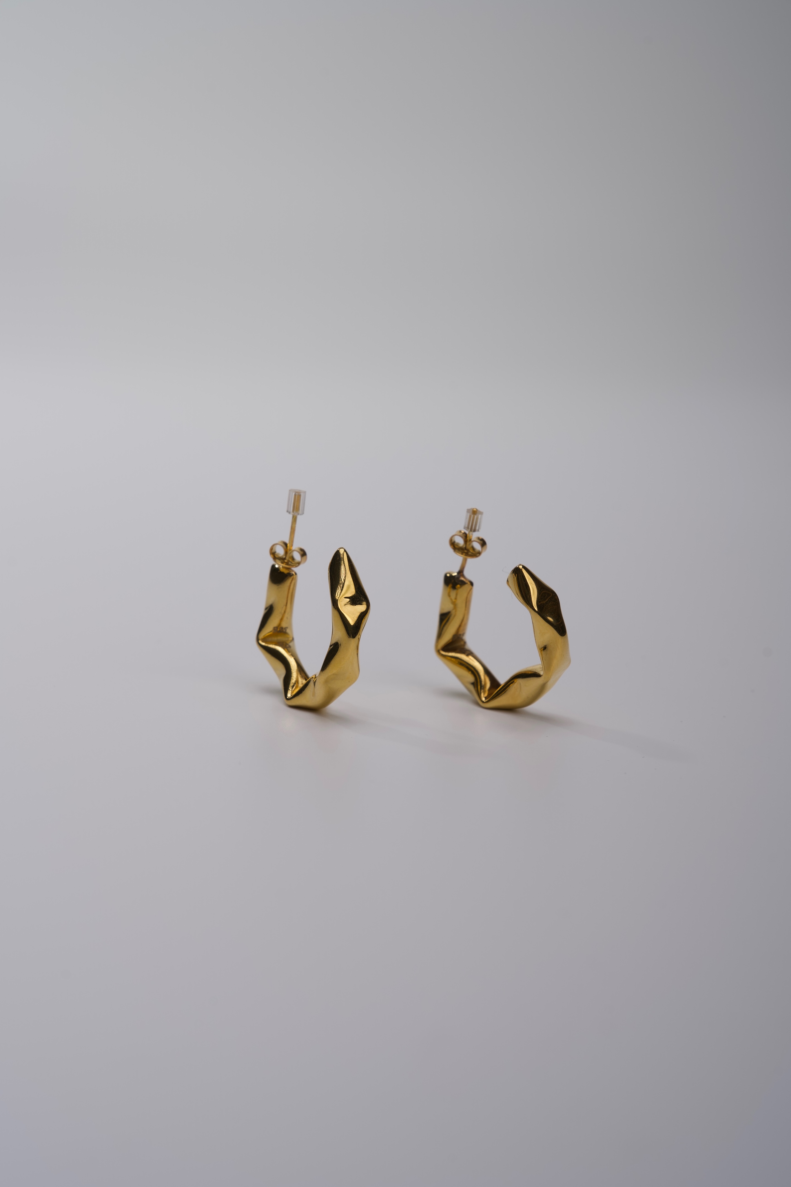 24K yellow gold vermeil small earring hoops in 925 silver