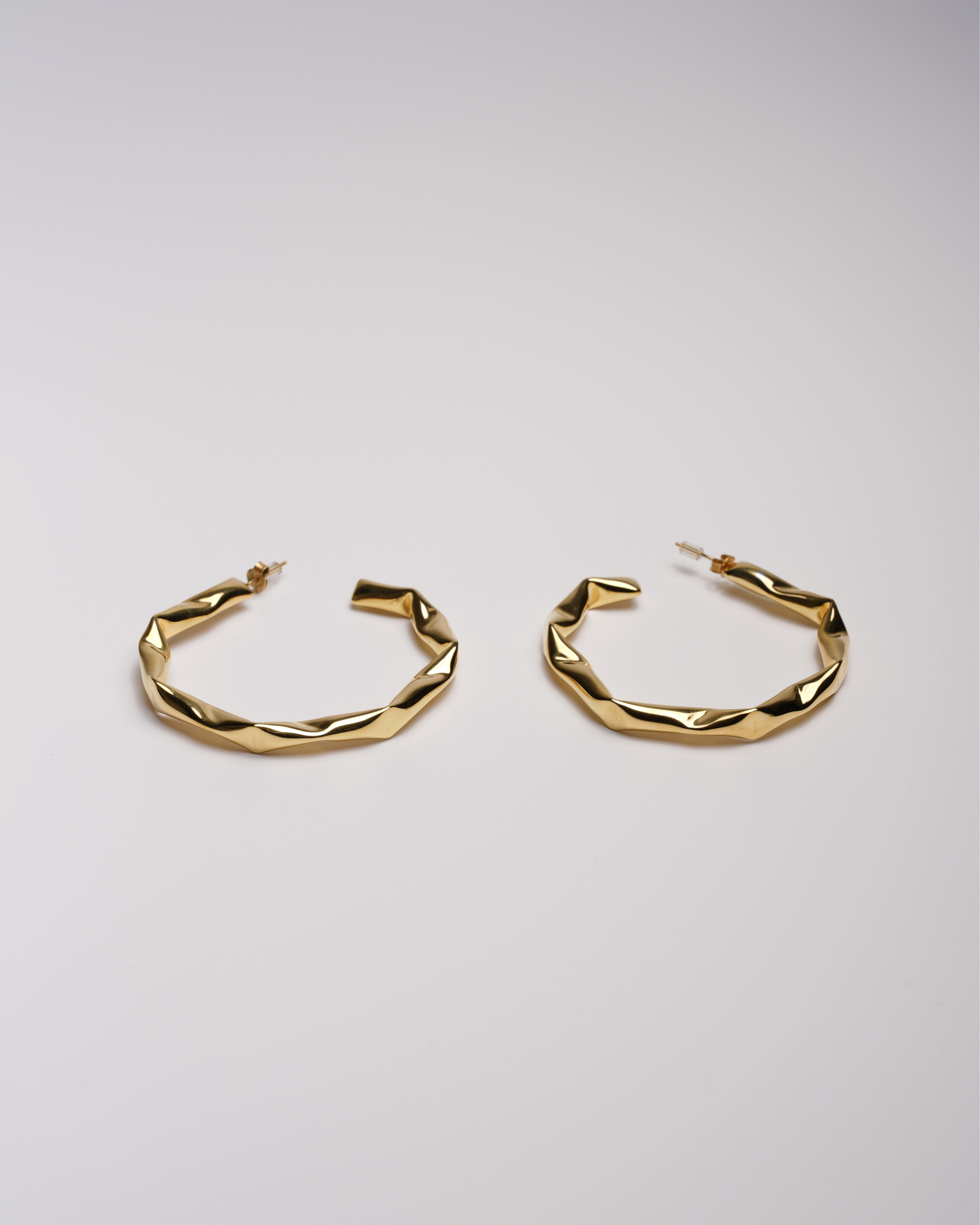 24K yellow gold vermeil large earring hoops in 925 silver