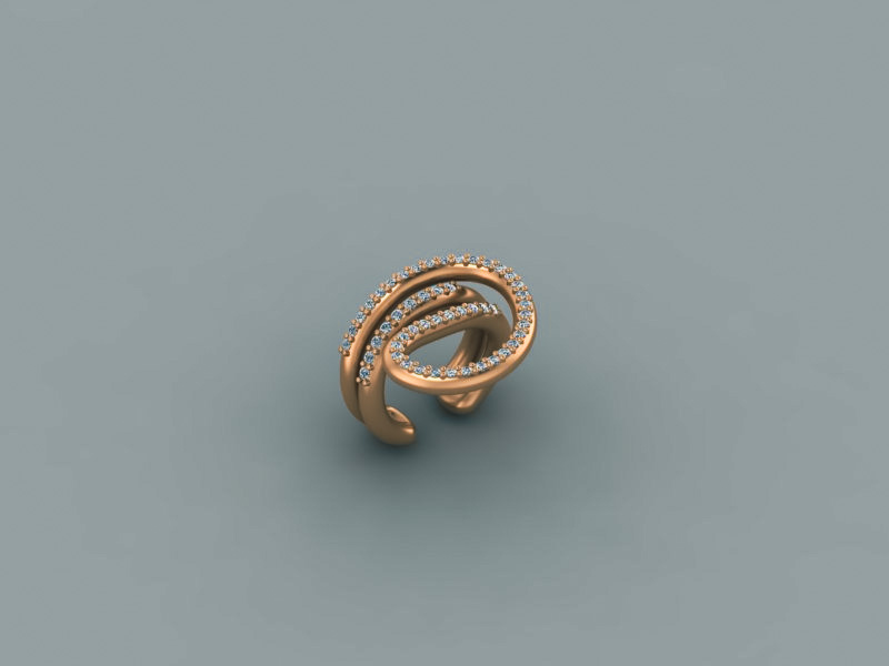 18k rose gold ring with 0,8ct diamonds VSS1-0
