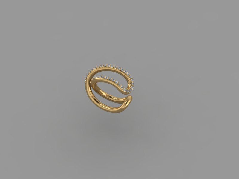 18k yellow gold ring with 0,8ct diamonds VS1-0