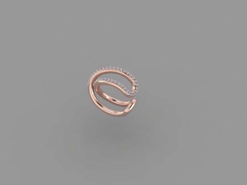 18k rose gold ring with 0,8ct diamonds VS1-0